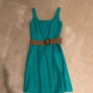 Green belted Nine West Dress-with pockets!